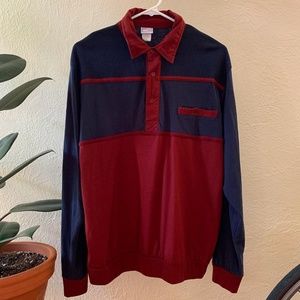 Vintage Men's L Long Sleeve / Half Button Shirt
